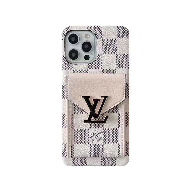 Monogram iPhone Case With Card Holder Yellow Printing -XK241701-GTOCASE