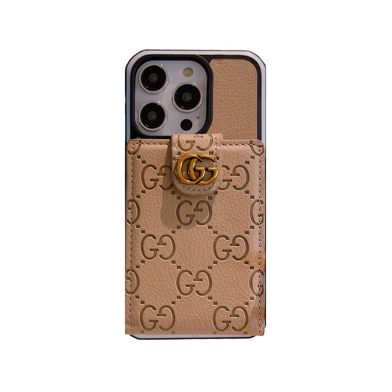 GG iPhone Case With Card Holder Pink -QBK240330-GTOCASE