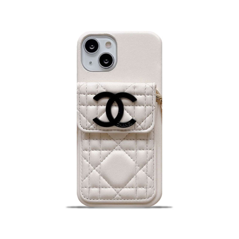 CC iPhone Case With Wallet And Strap White -GS241602-GTOCASE