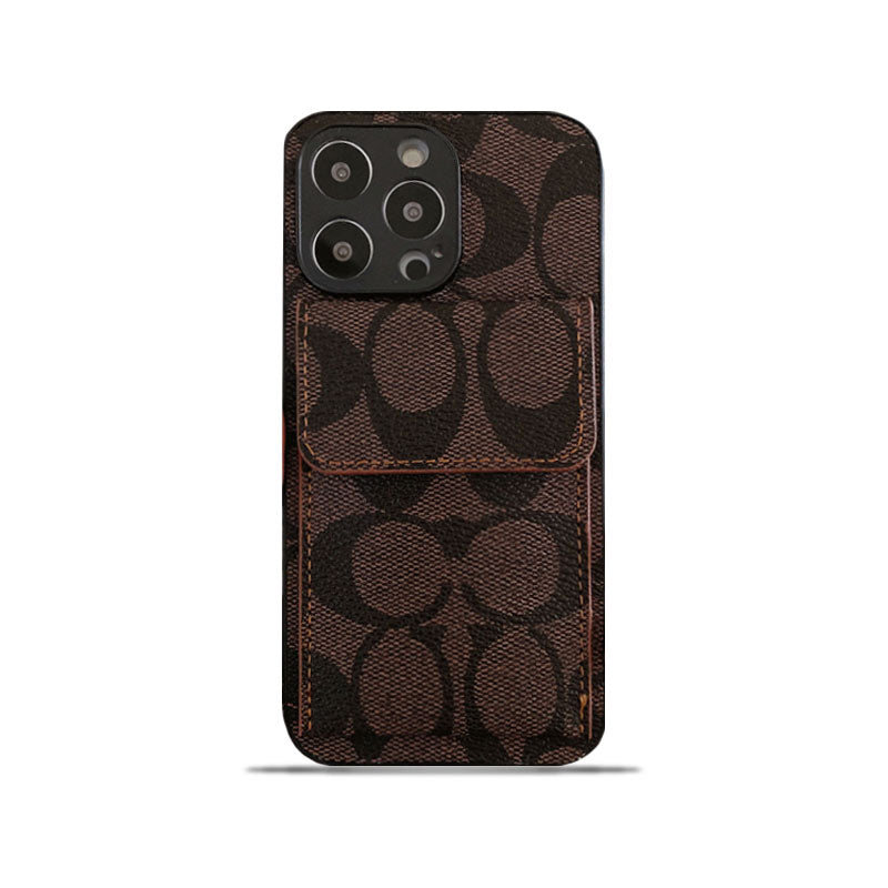 CH  iPhone Case With  Wallet Dark Brown-HP240513-GTOCASE