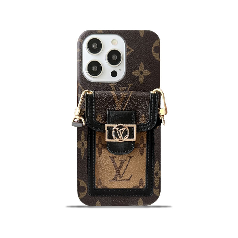Monogram Dauphine iPhone Case With Card Holder And Strap Black -LQK240329-GTOCASE