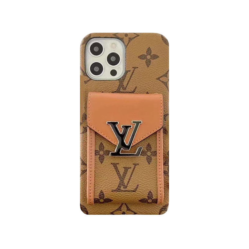 Monogram iPhone Case With Card Holder Yellow Printing -XK241701-GTOCASE