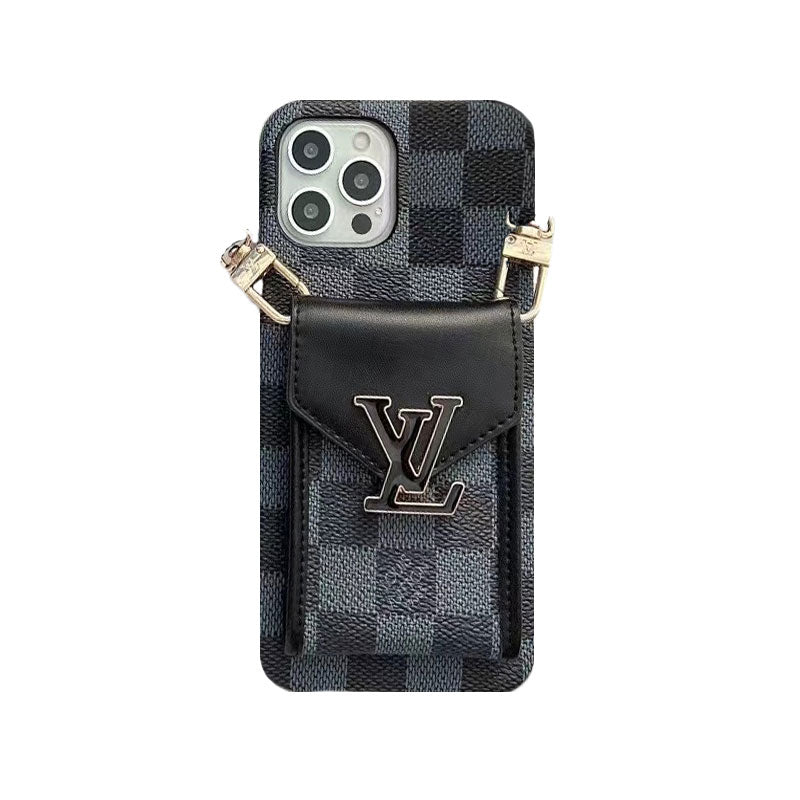 Monogram iPhone Case With Wallet And  Strap White Grid -DGK240329-GTOCASE