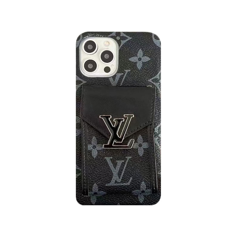Monogram iPhone Case With Card Holder Yellow Printing -XK241701-GTOCASE