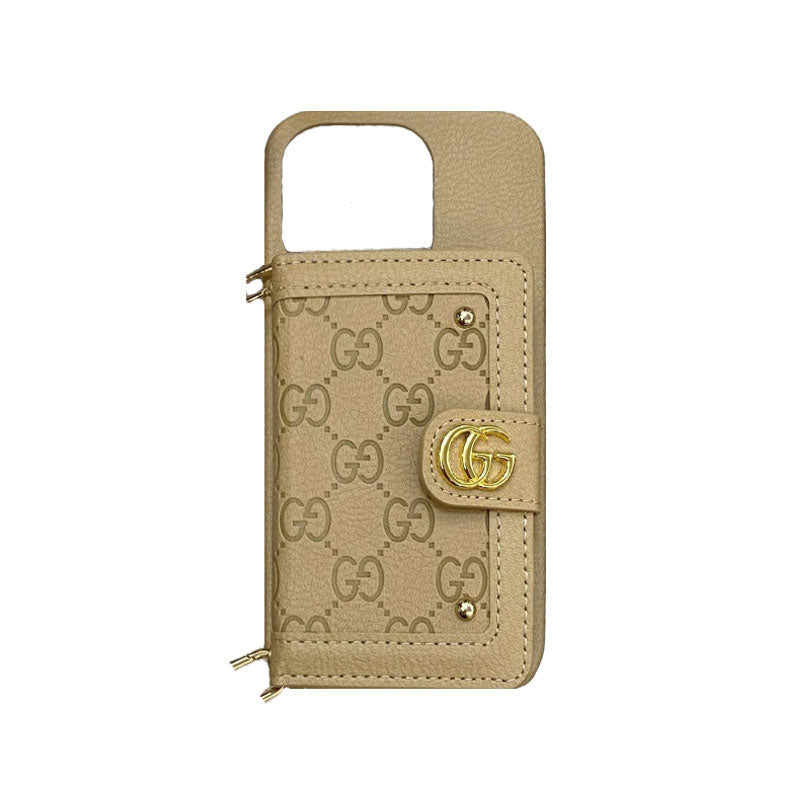 GG iPhone Case With Wallet And Strap Pink -ZY241720-GTOCASE