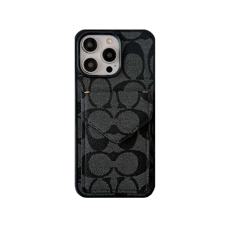 CH  iPhone Case With Card Holder And Strap Light Black -SJ240513-GTOCASE
