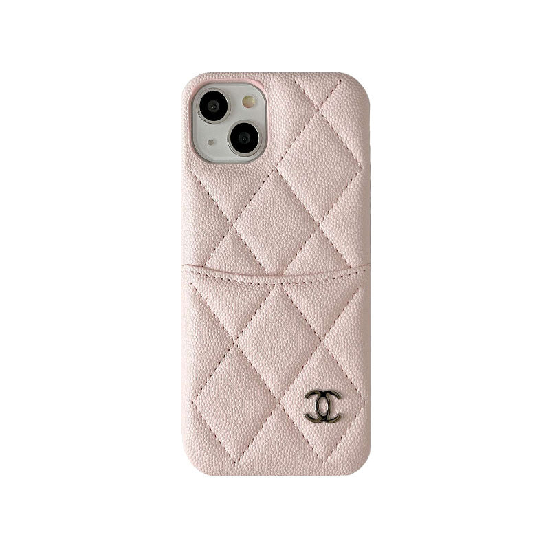 Leather CC iPhone Case With Crad Holder Black -PZB240603-GTOCASE
