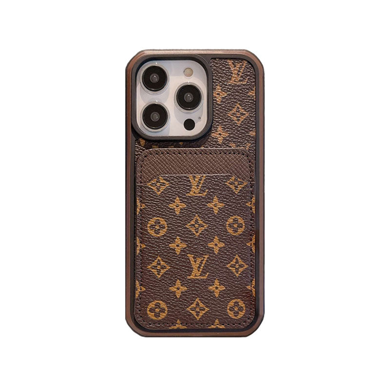 Monogram iPhone Case With Card Holder Big Printing -ZP241107-GTOCASE