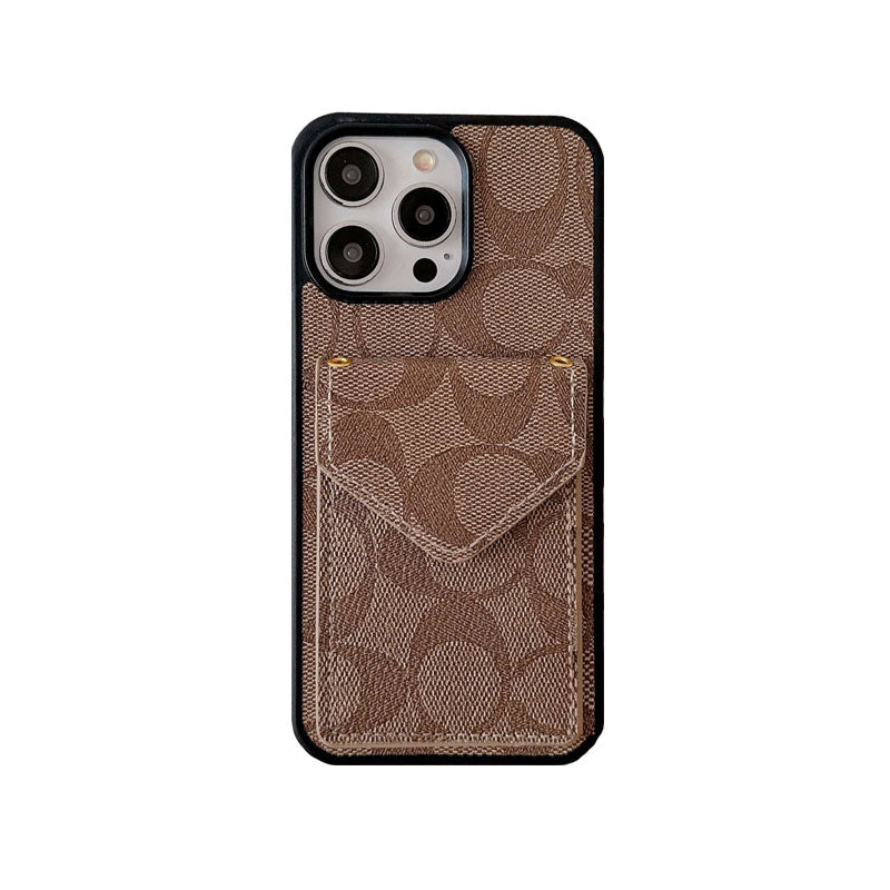 CH  iPhone Case With Card Holder And Strap Light Black -SJ240513-GTOCASE