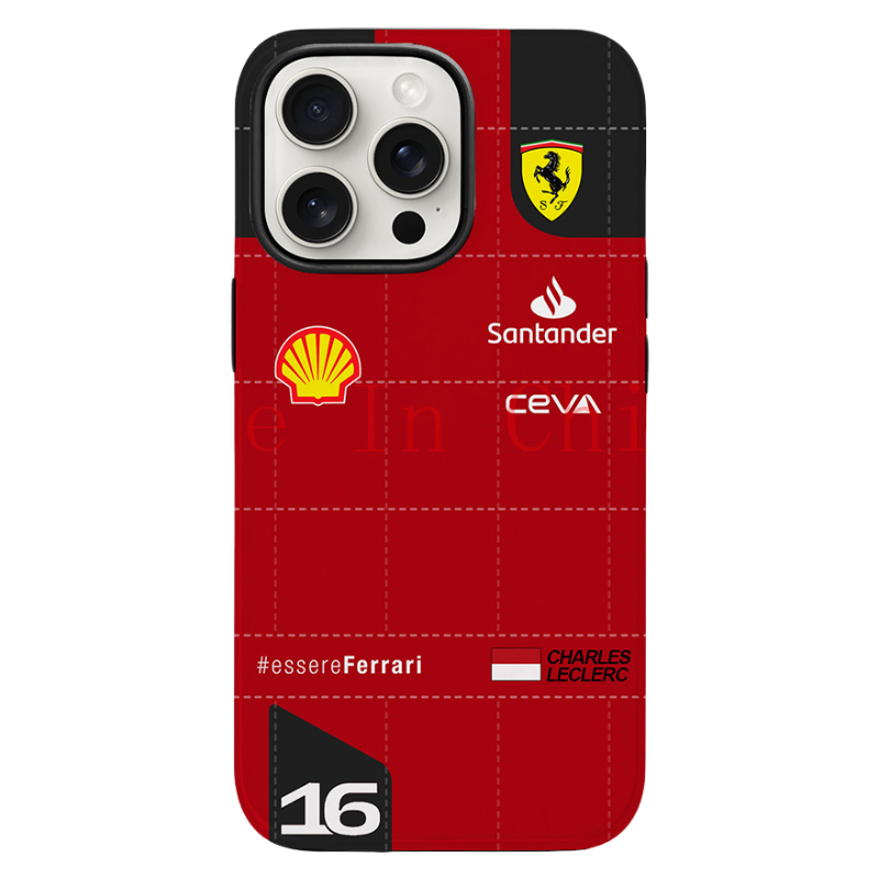 Ferrari Charles Leclerc Racing Magsafe Shockproof Case for iPhone 16 Pro Max - Stylish Film Shell