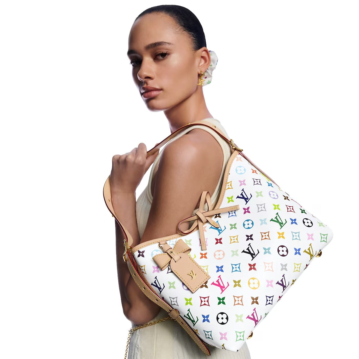 LV Luxury Element Artistic Multicolor Limited-Edition Carryall Small Shoulder Bag LV010