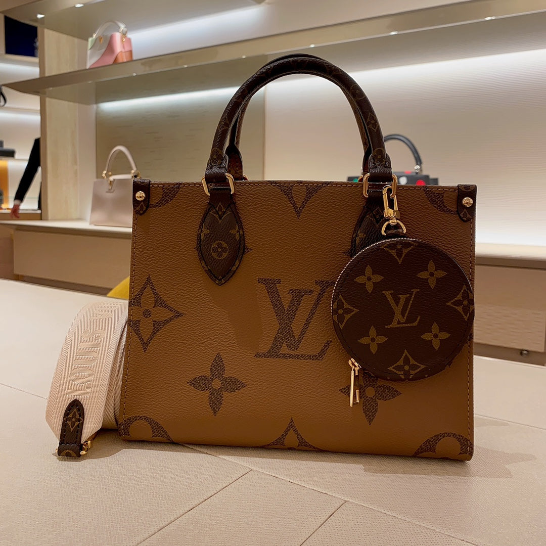 LV Luxury Element Chic Mini Tote Bag with Signature Gold Accents - Your Perfect Everyday Essential LV015