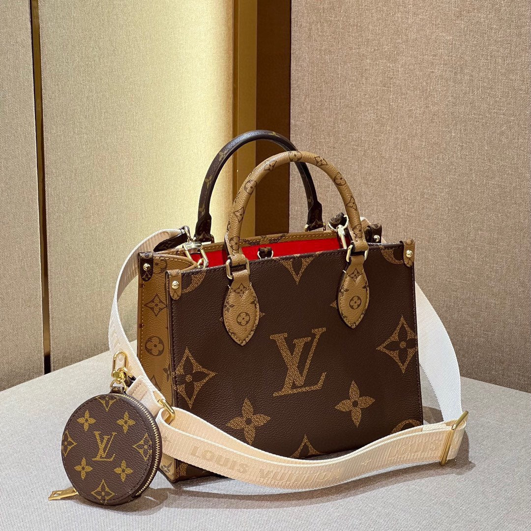 LV Luxury Element Chic Mini Tote Bag with Signature Gold Accents - Your Perfect Everyday Essential LV015