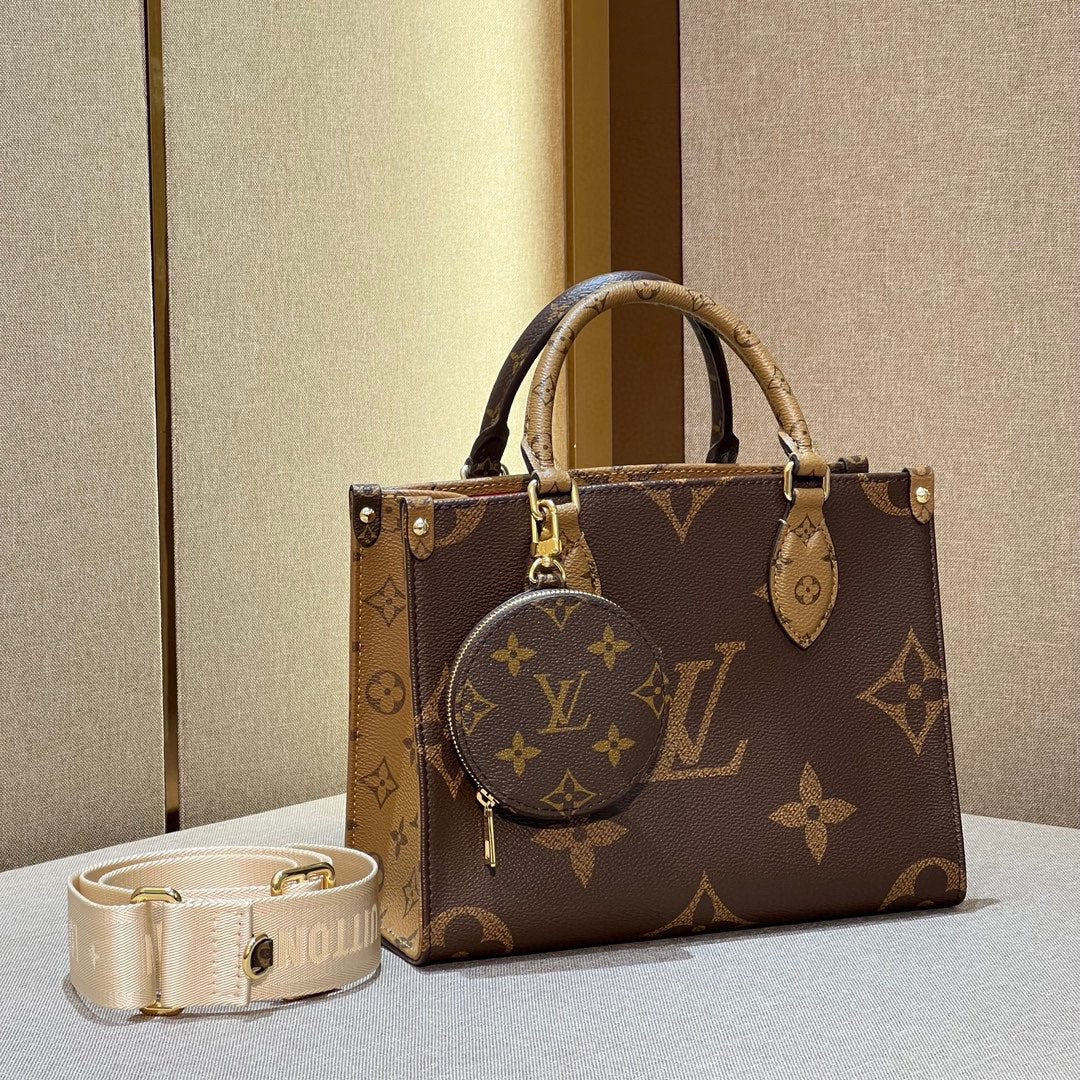 LV Luxury Element Chic Mini Tote Bag with Signature Gold Accents - Your Perfect Everyday Essential LV015