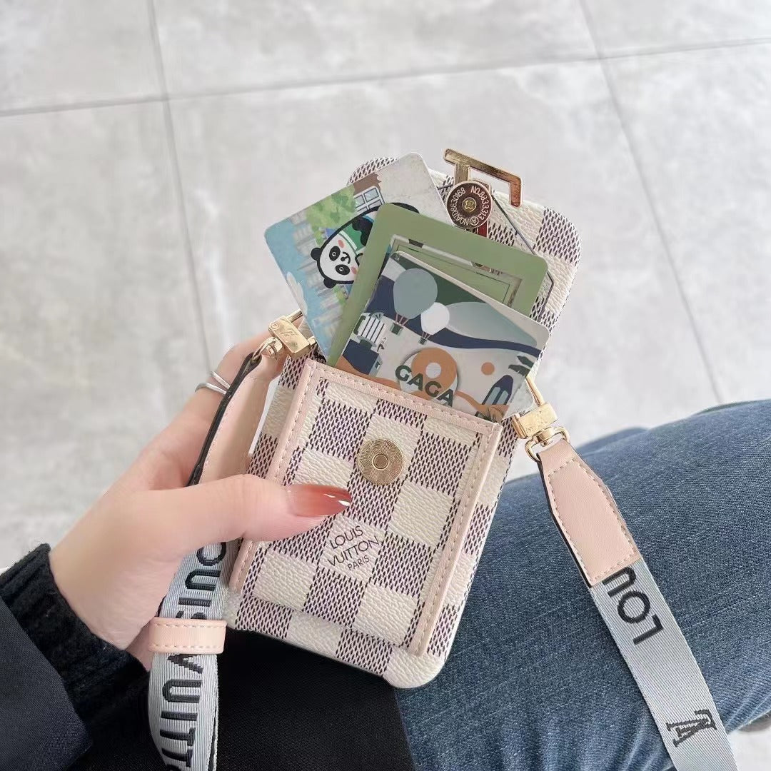 Monogram iPhone Case With Wallet And  Strap White Grid -DGK240329-GTOCASE