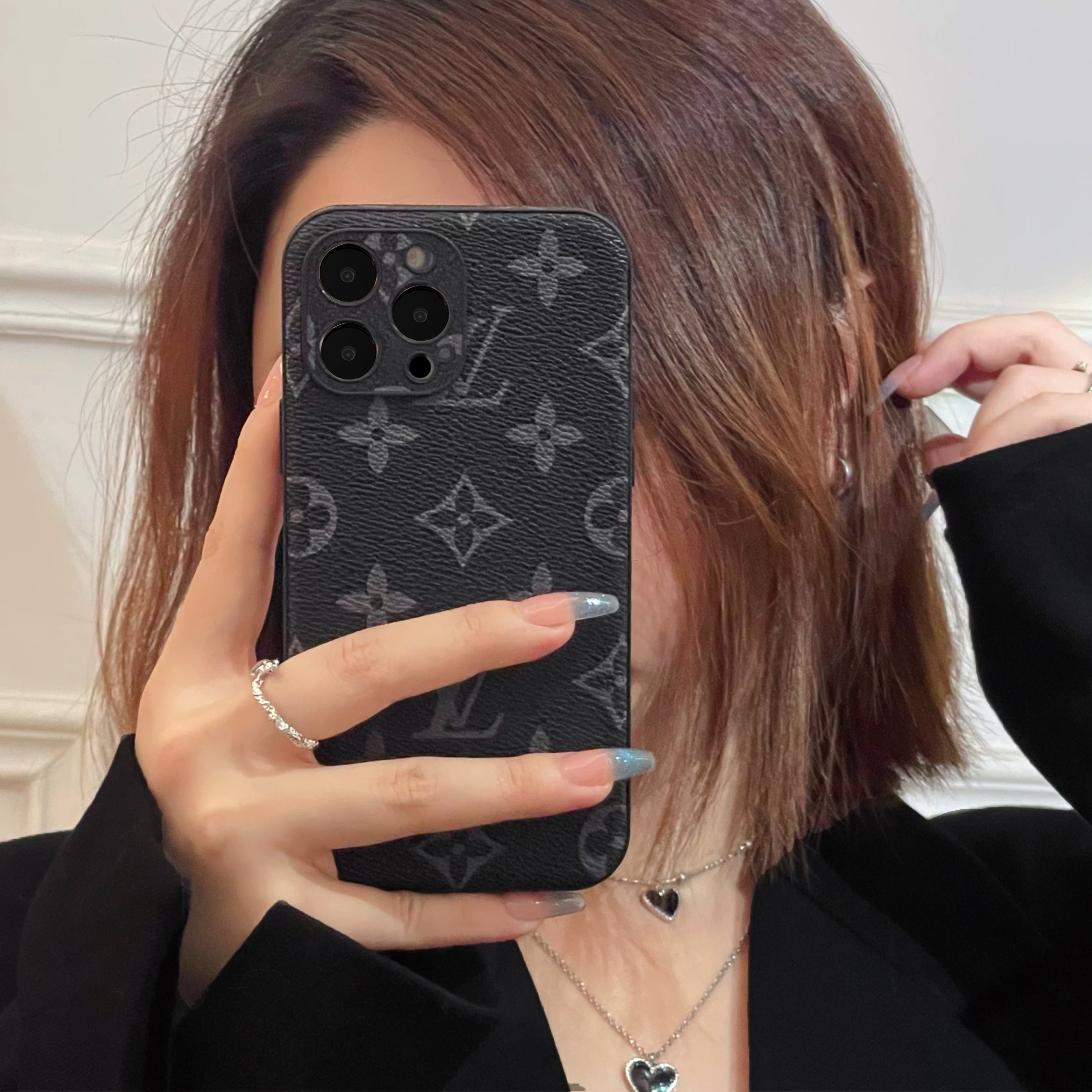 Monogram iPhone Case -Black printing-QB240304-GTOCASE