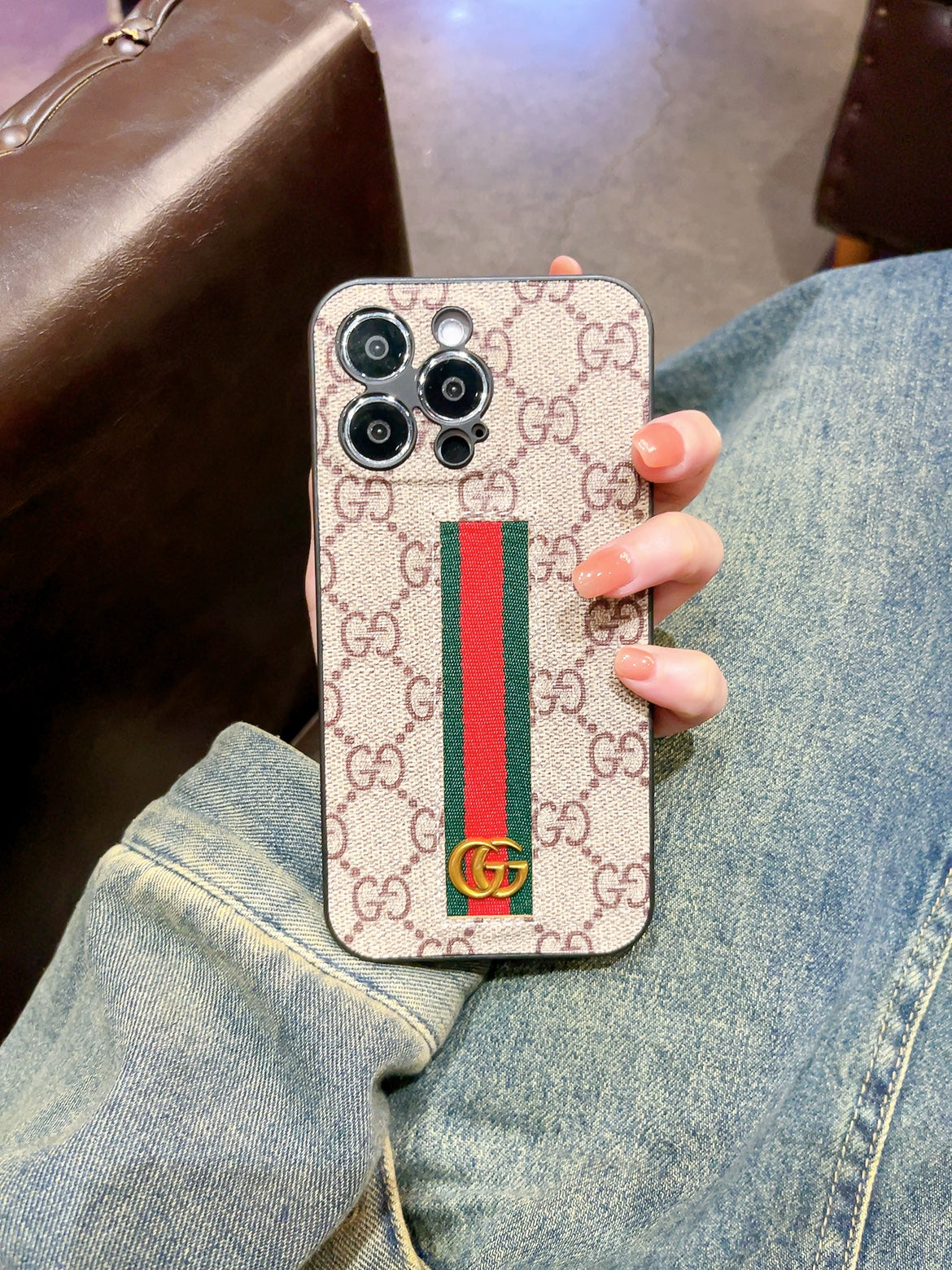 Classic GG iPhone Case Brown -JD240424-GTOCASE