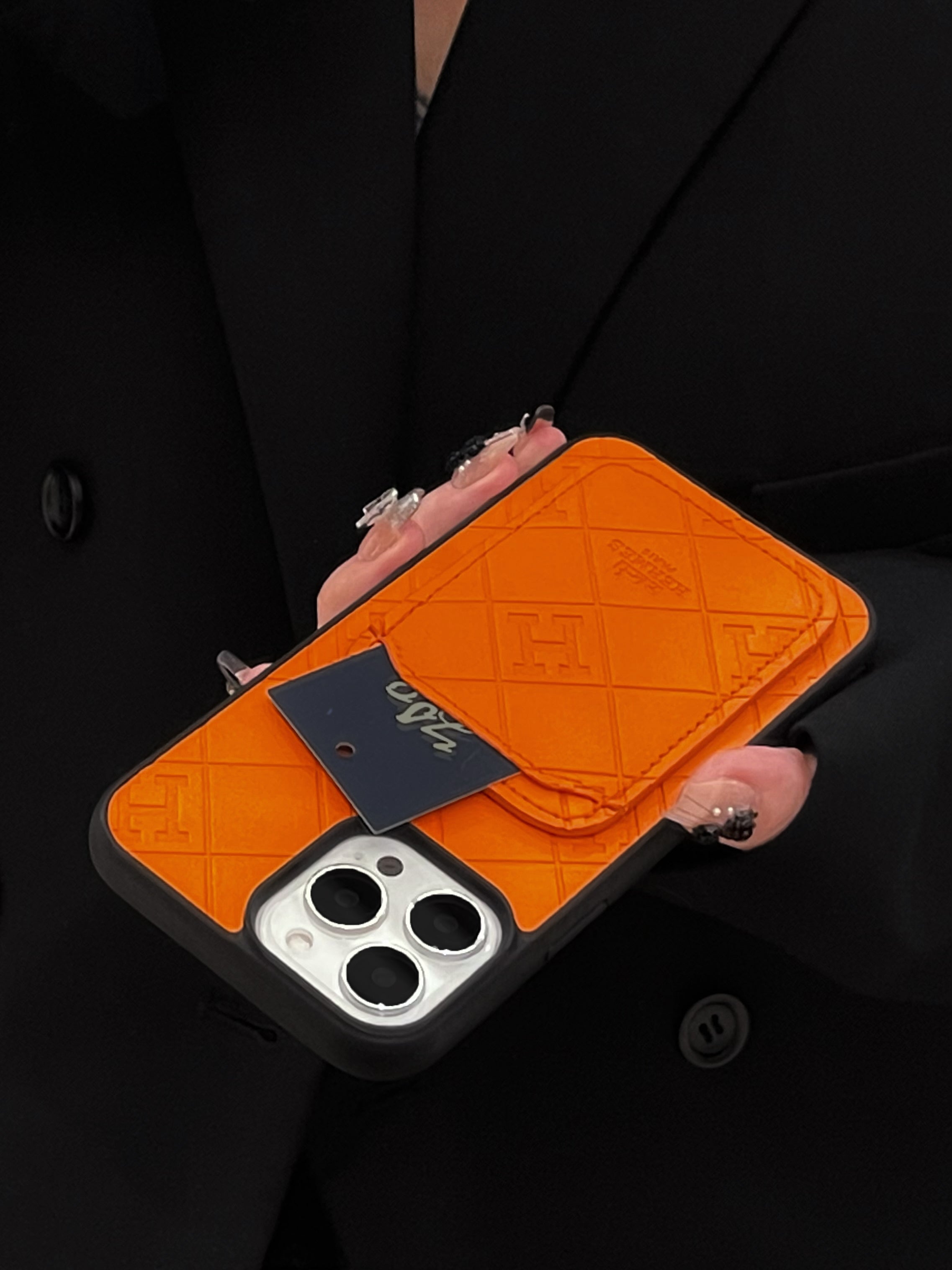  H Case With Card Holder For iPhone Orange-KBK241432-GTOCASE