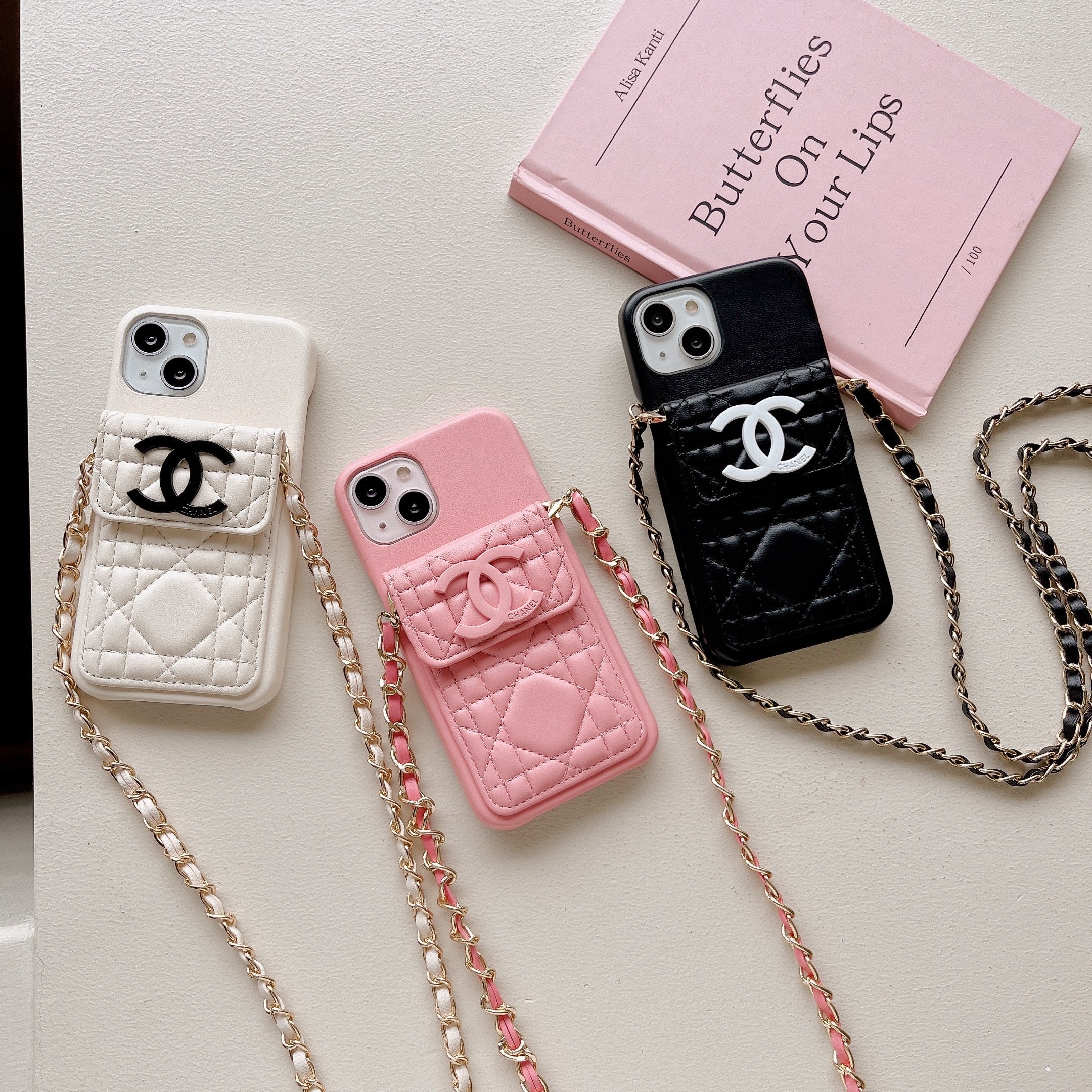 CC iPhone Case With Wallet And Strap Black -GS241602-GTOCASE