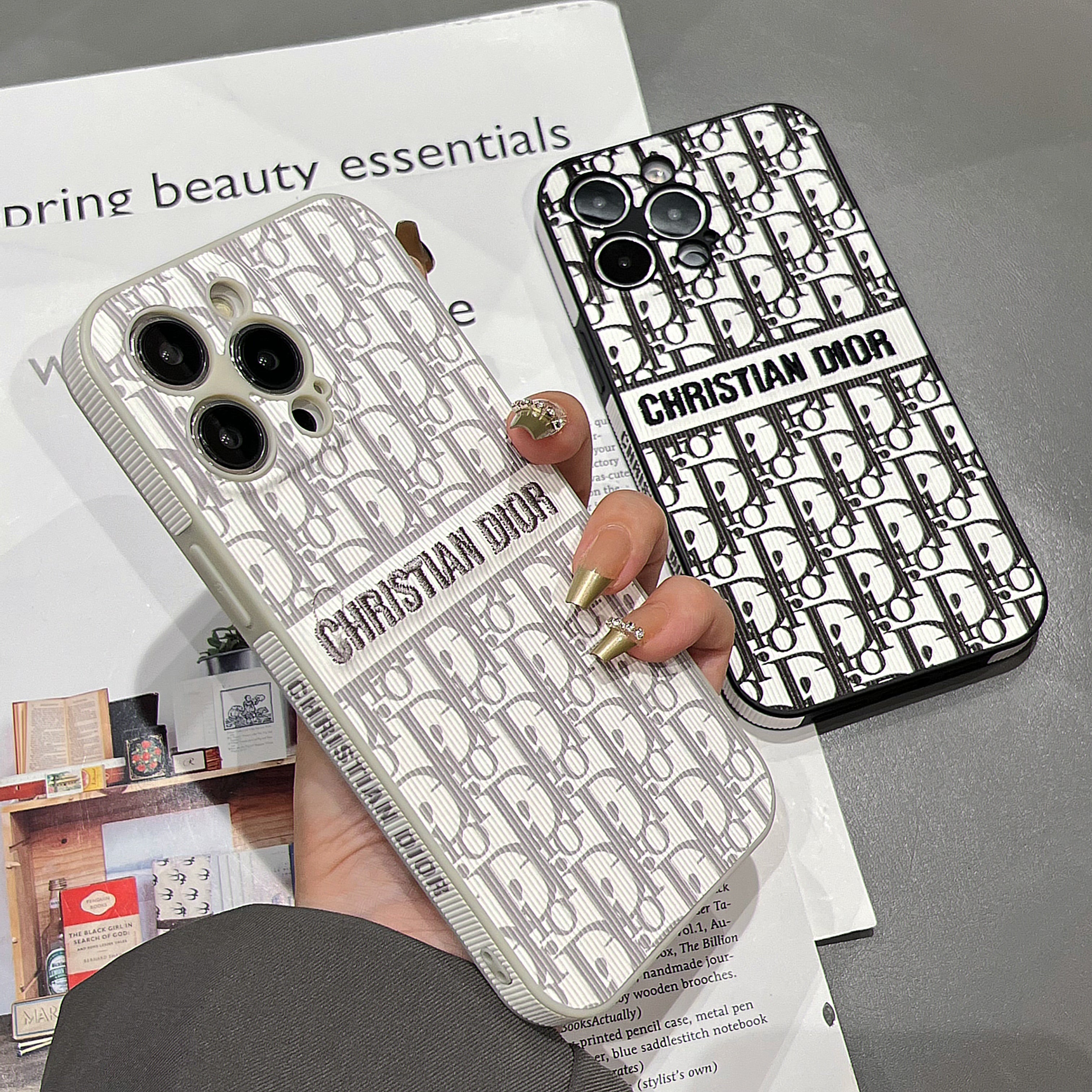 Dior iPhone Case-Second hand Leather Phone case