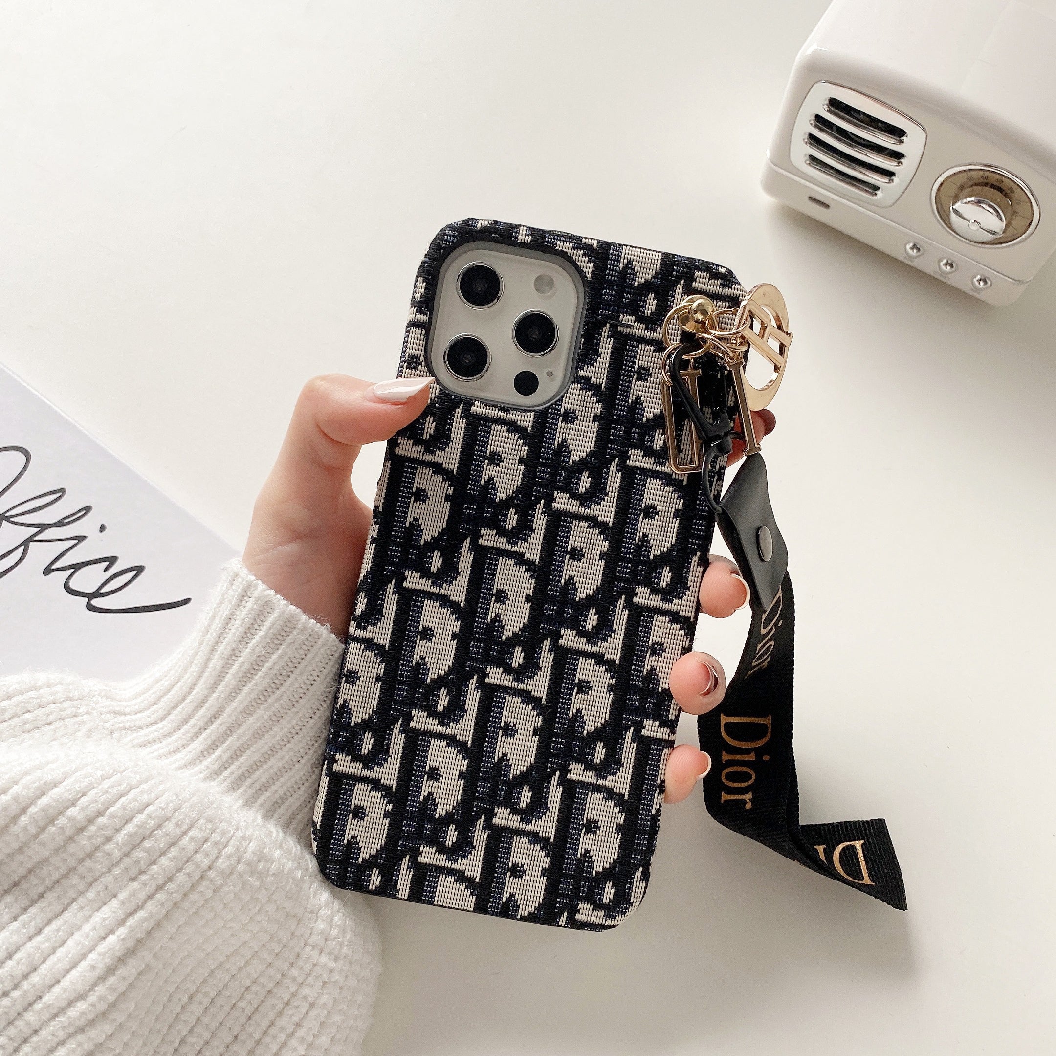 CD iPhone Case With Strap Black-GS240315-GTOCASE