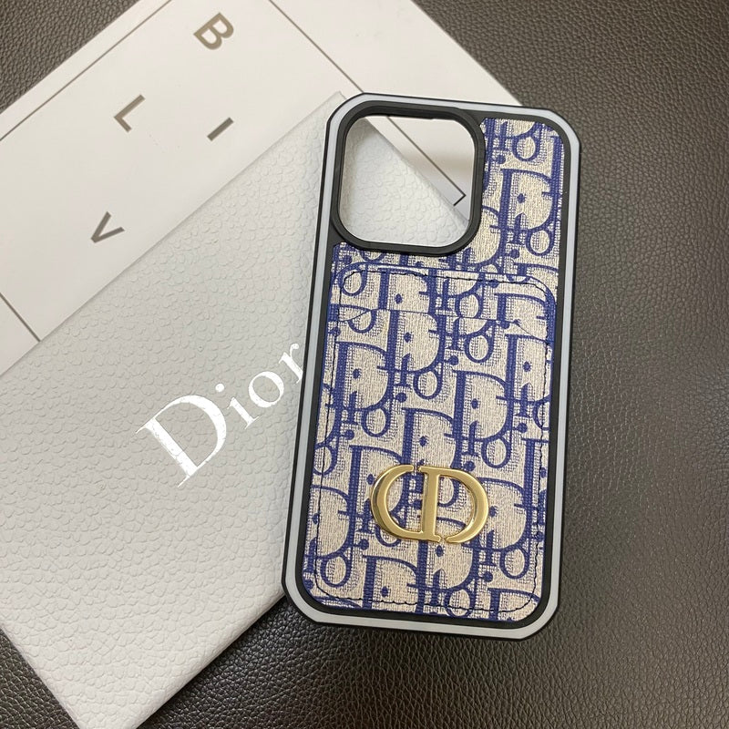 CD iPhone Case With Card Holder Blue -LB240513-GTOCASE