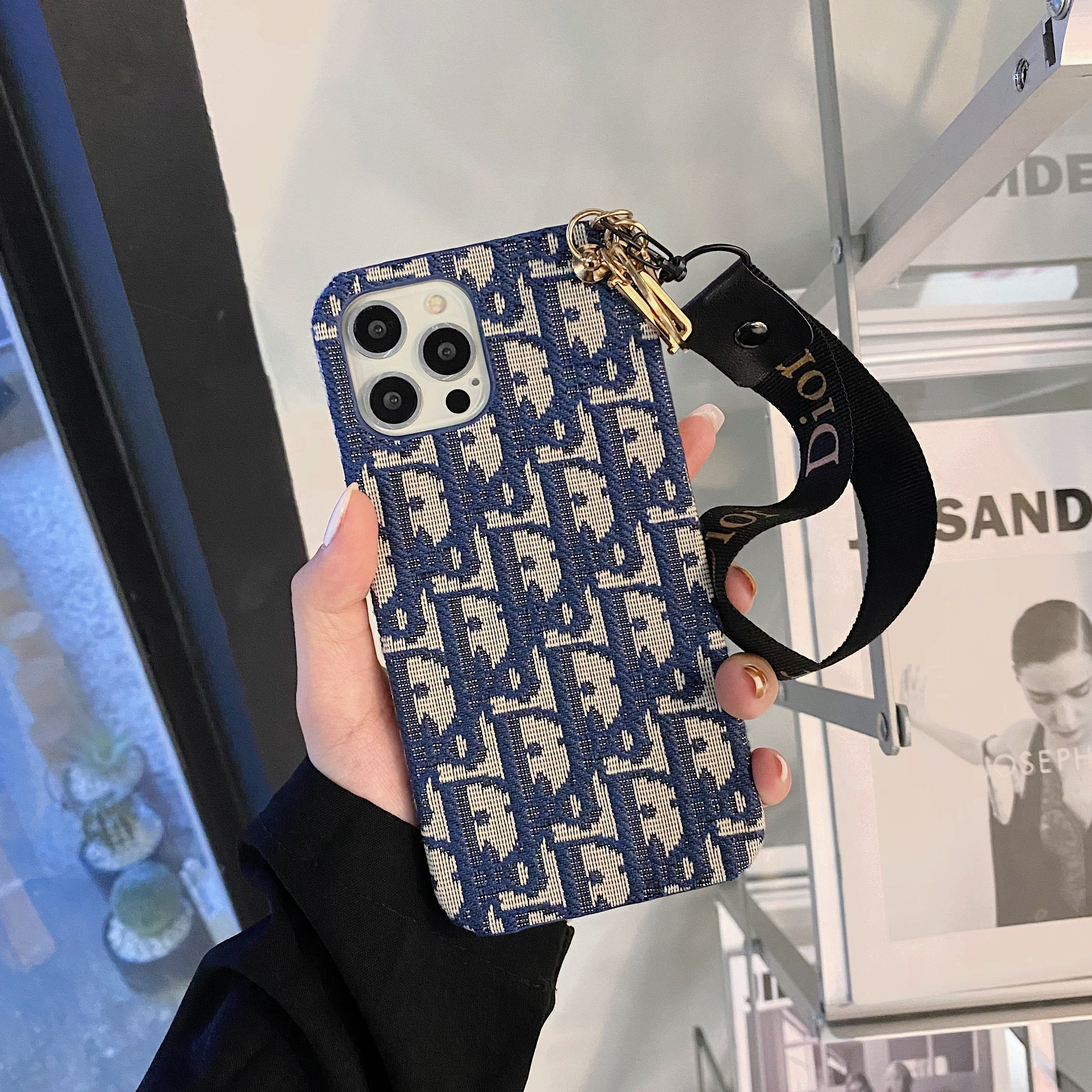CD iPhone Case With Strap Blue-GS240315-GTOCASE