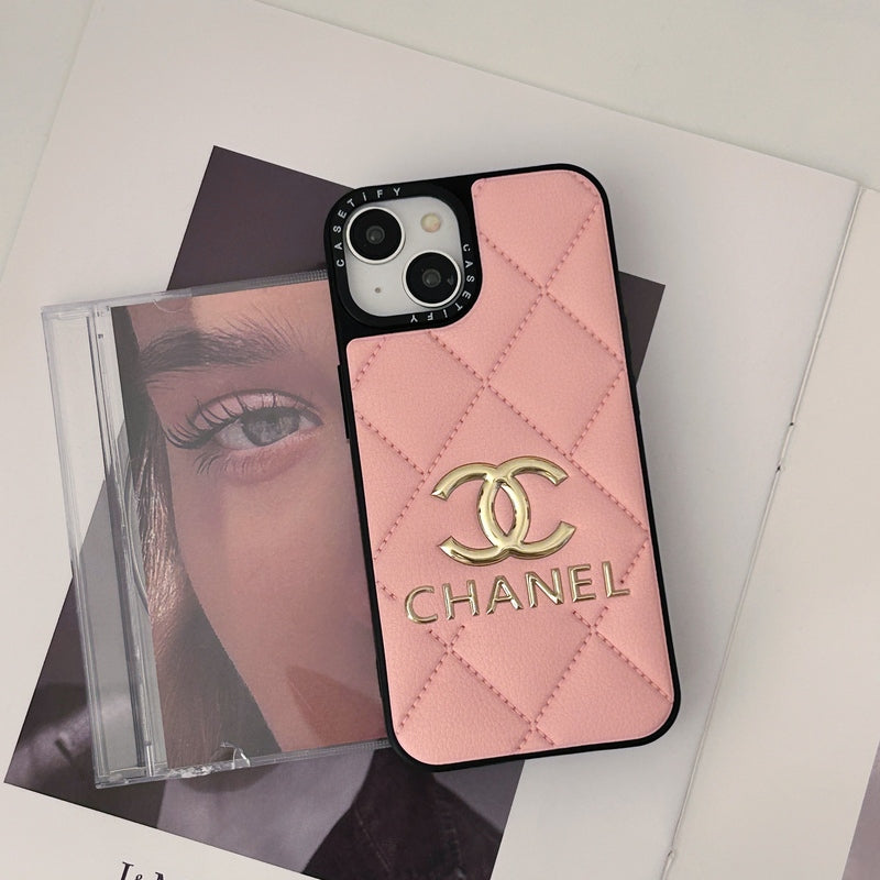 Leather CC iPhone Case Pink-JB240320-GTOCASE