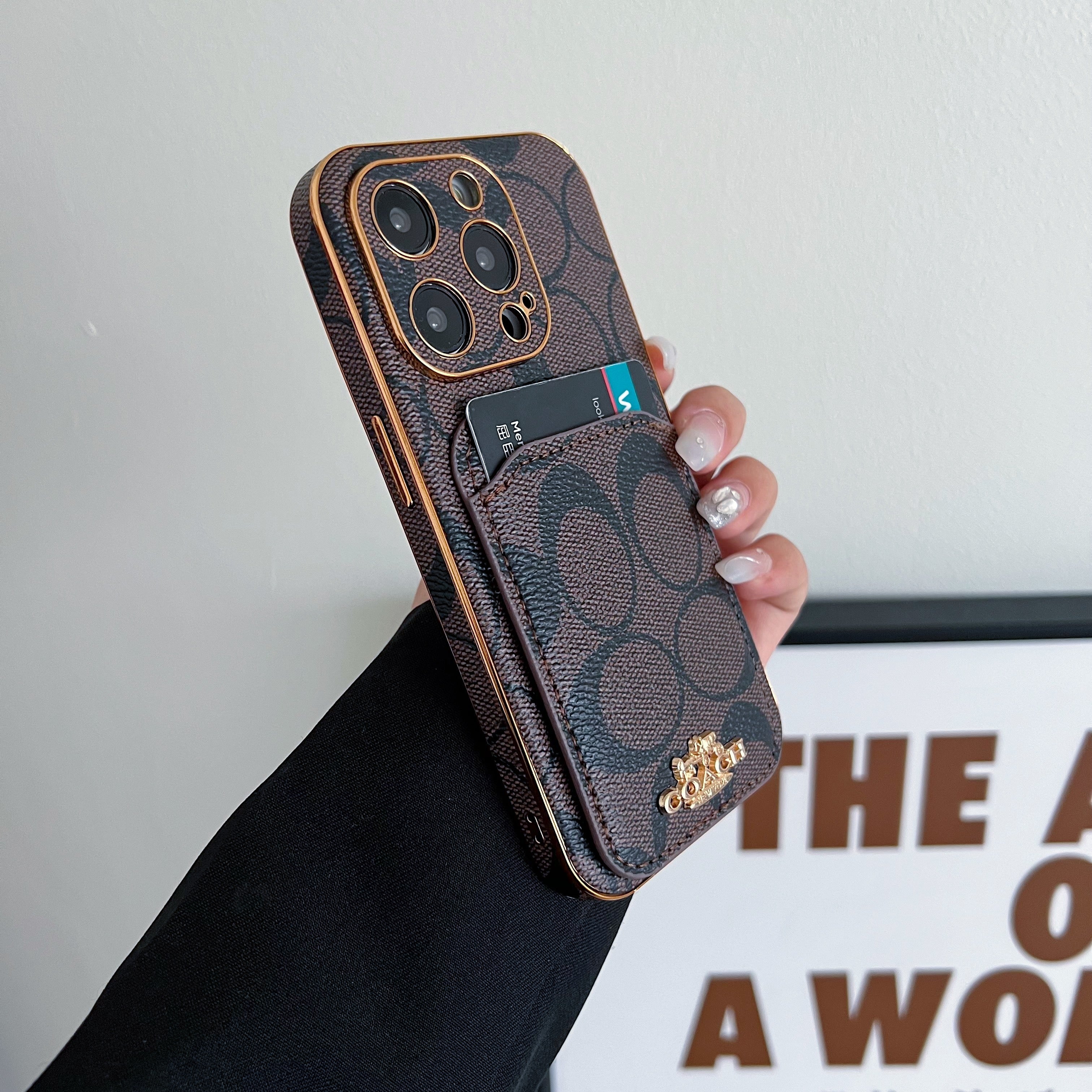 CH  iPhone Case With Card Holder Brown  -KB241651-GTOCASE