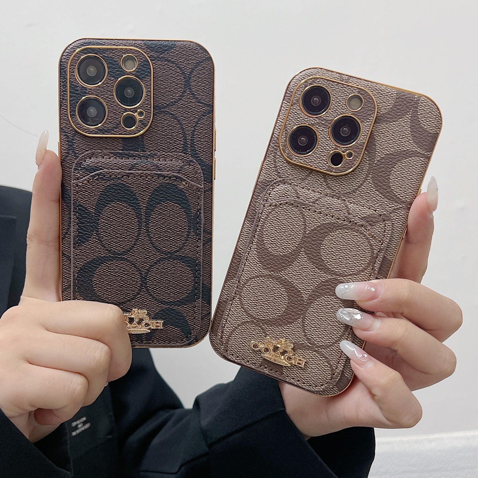 CH  iPhone Case With Card Holder Brown  -KB241651-GTOCASE