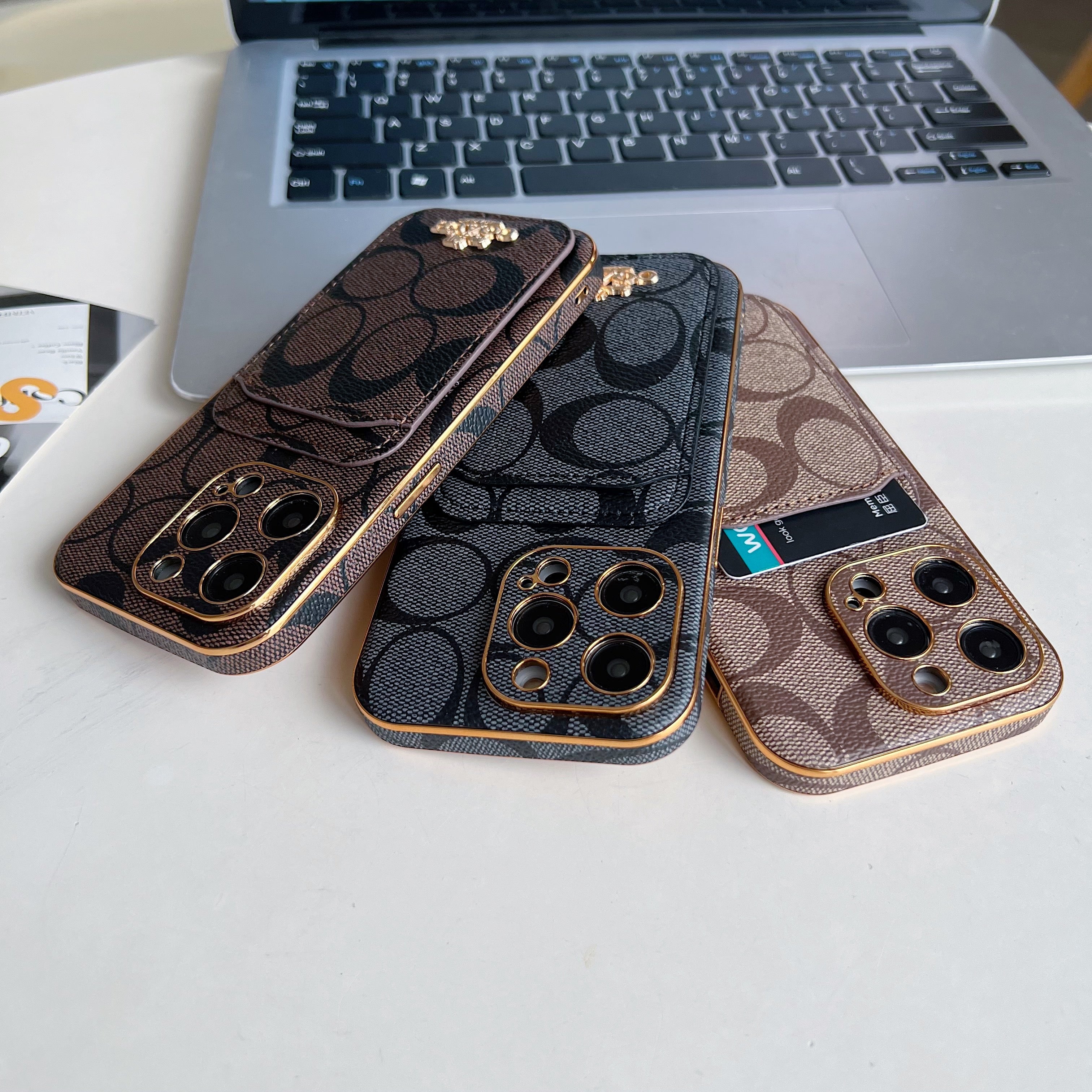 CH  iPhone Case With Card Holder Brown  -KB241651-GTOCASE