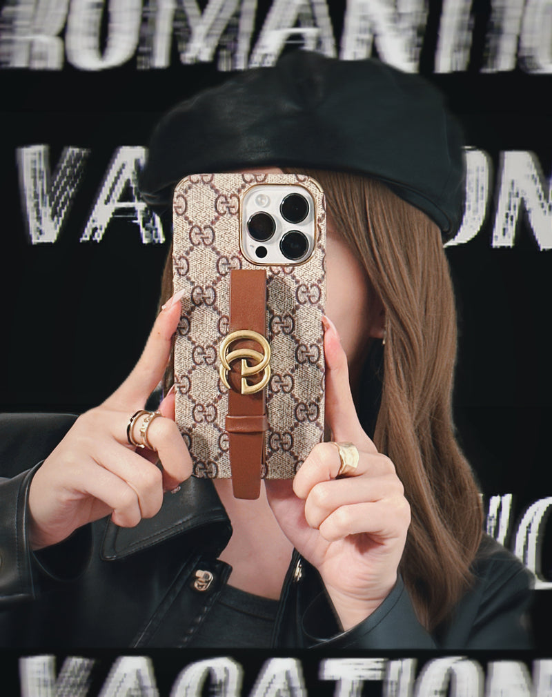 GG iPhone Case With Holder Brown -SW240330-GTOCASE