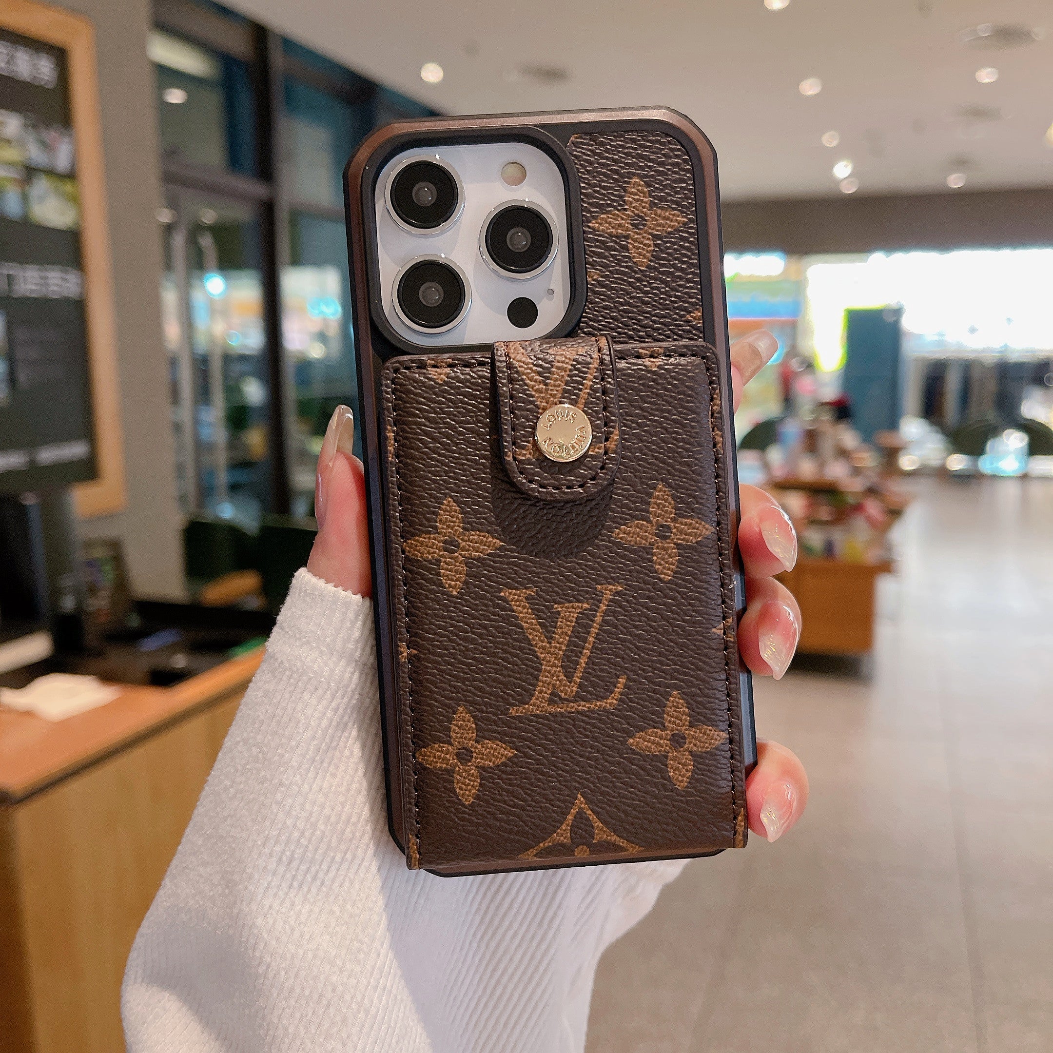 Monogram iPhone Case With Purse Brown -SW240329-GTOCASE