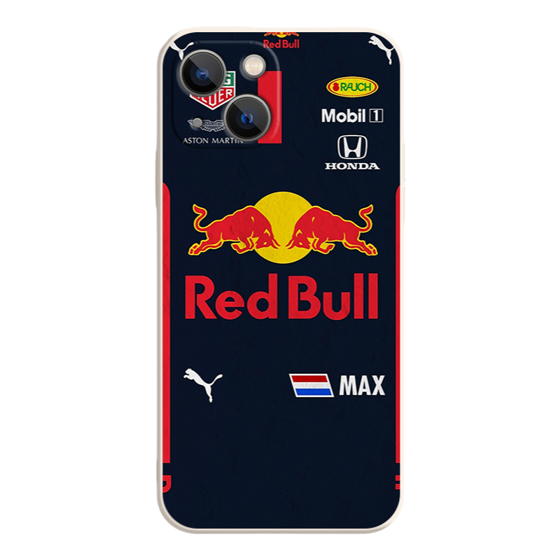 iPhone 16 Pro Max Case - Vintage White A/B/C/D Red Bull  Liquid Silicone Phone Cover with Full Camera Protection & Soft Lining | Bull Team