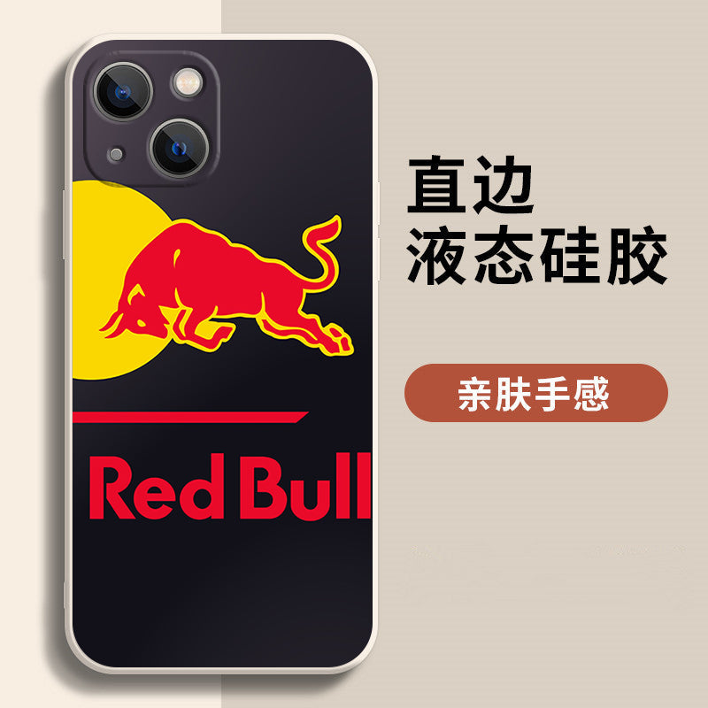 iPhone 16 Pro Max Case - Vintage White A/B/C/D Red Bull  Liquid Silicone Phone Cover with Full Camera Protection & Soft Lining | Bull Team
