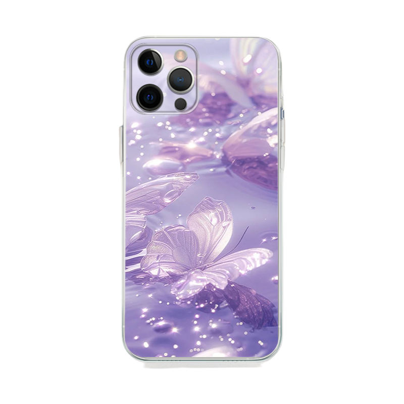 Y2K Aesthetic Purple Butterfly iPhone Case - Slim Yellowing-Resistant Shockproof Cover