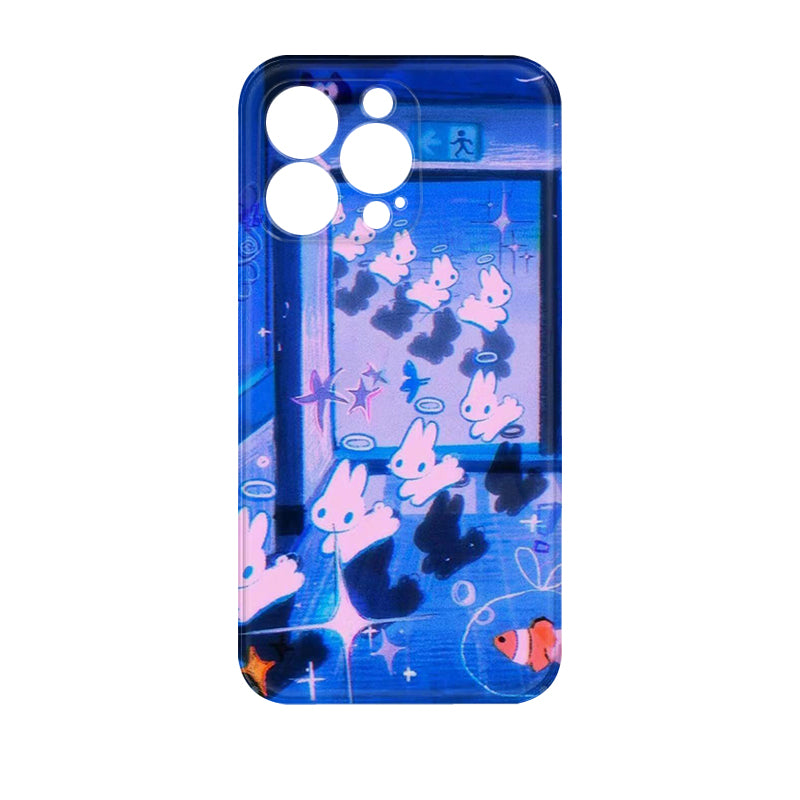 Y2K Aesthetic iPhone 16/15/14/13/12 Max Pro Max Case - Shockproof Glass Cover with Retro Vaporwave Design