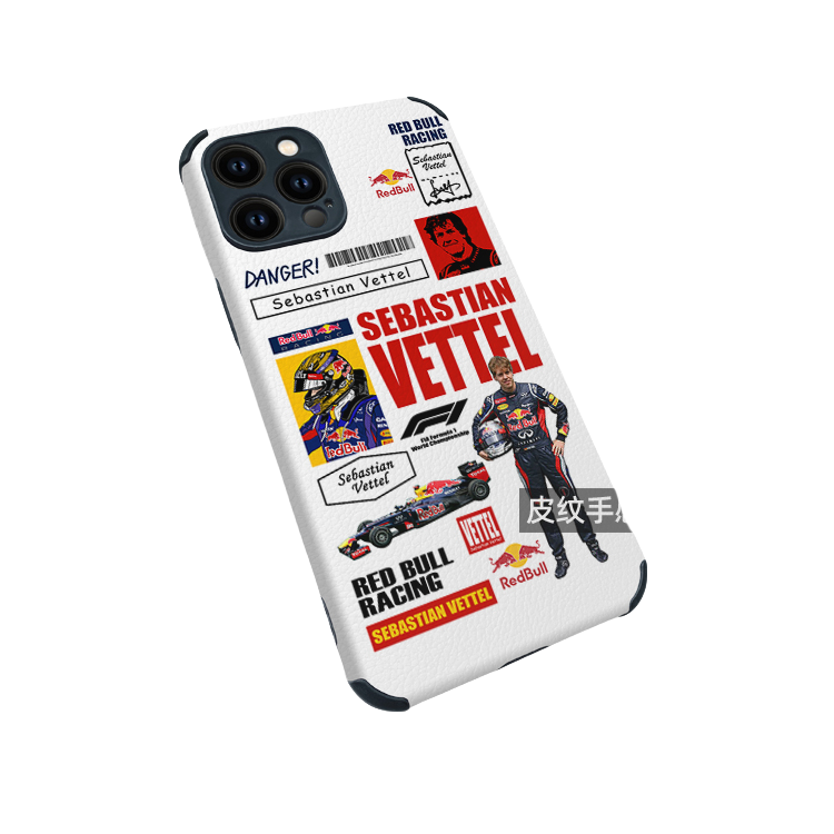 Vettel Red Bull  Leather Texture  Series II iPhone 16 Pro Max Case - Anti-Slip Full Wrap Protective Phone Cover
