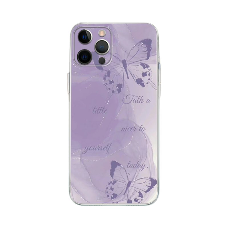 Y2K Fashion Purple Butterfly iPhone Case - Slim Yellowing-Resistant Shockproof Cover