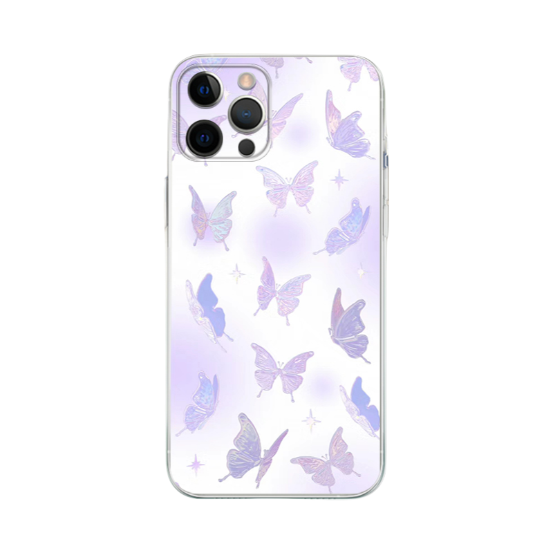 Y2K Fashion Purple Butterfly iPhone Case - Slim Yellowing-Resistant Shockproof Cover