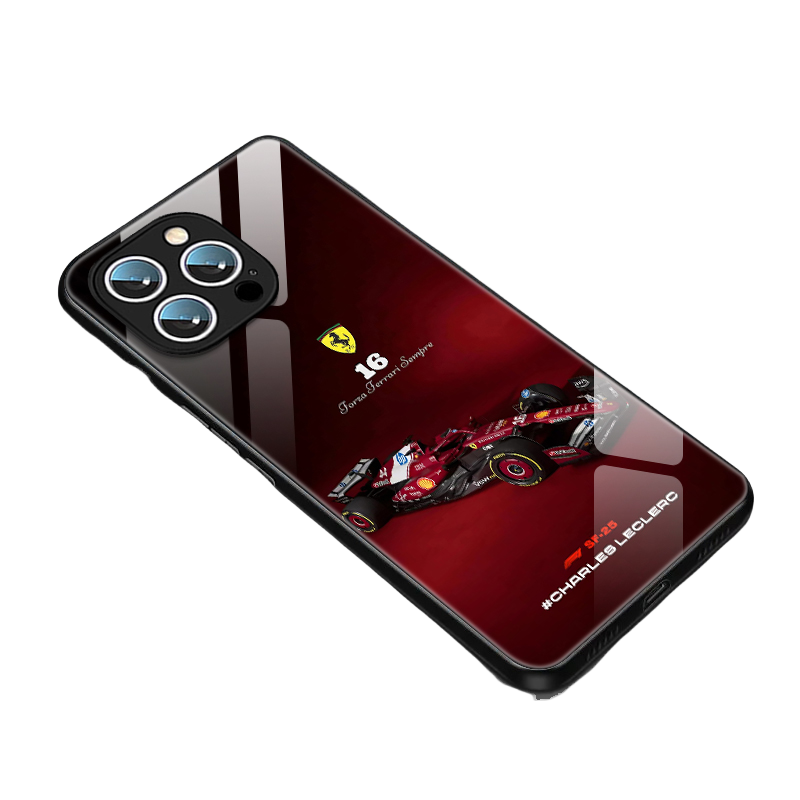 iPhone 16 Pro Max Case - Red Bull  Series III PU Leather Grip Cover, Anti-Slip Full Wrap Vettel Series III