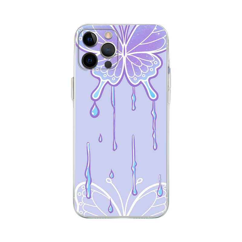 Y2K Fantastic Purple Butterfly iPhone Case - Slim Yellowing-Resistant Shockproof Cover