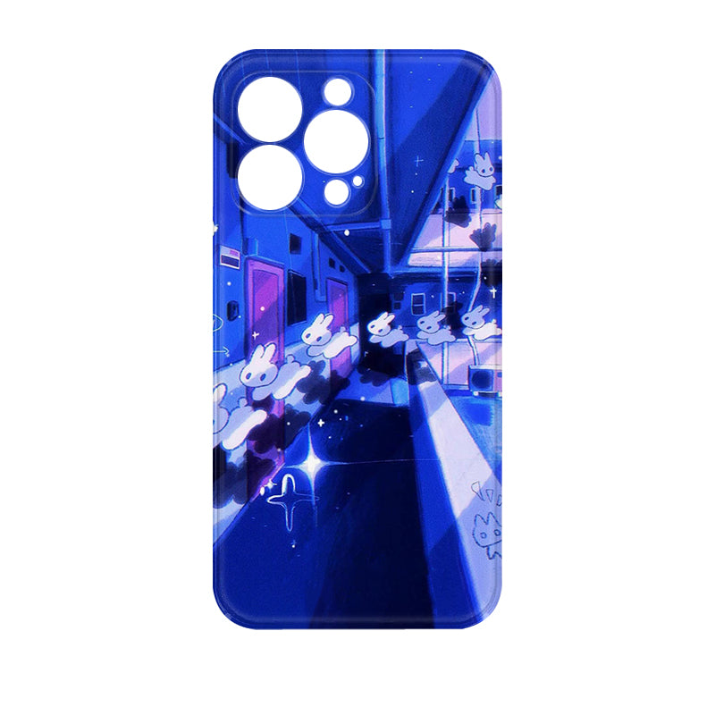 Y2K Aesthetic Style D/E/F iPhone 16/15/14/13/12 Max Pro Max Case - Shockproof Glass Cover with Retro Vaporwave Design