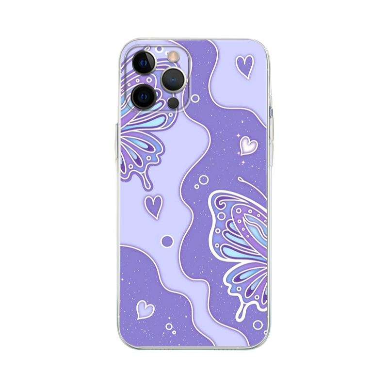 Y2K Fantastic Purple Butterfly iPhone Case - Slim Yellowing-Resistant Shockproof Cover