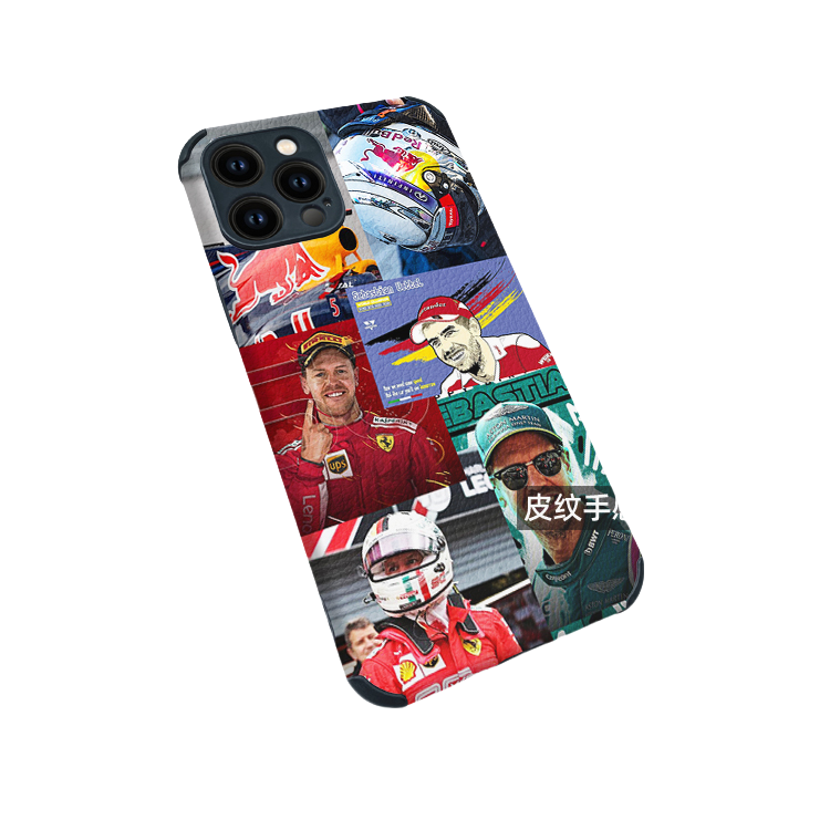 Vettel Red Bull  Leather Texture  Series V iPhone 16 Pro Max Case - Anti-Slip Full Edge Soft Cover