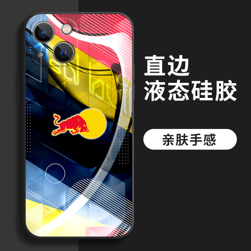 Red Bull  iPhone 16 Pro Max Case - Liquid Silicone, Full Camera Protection, Stylish Black Trim  E/F/G/H