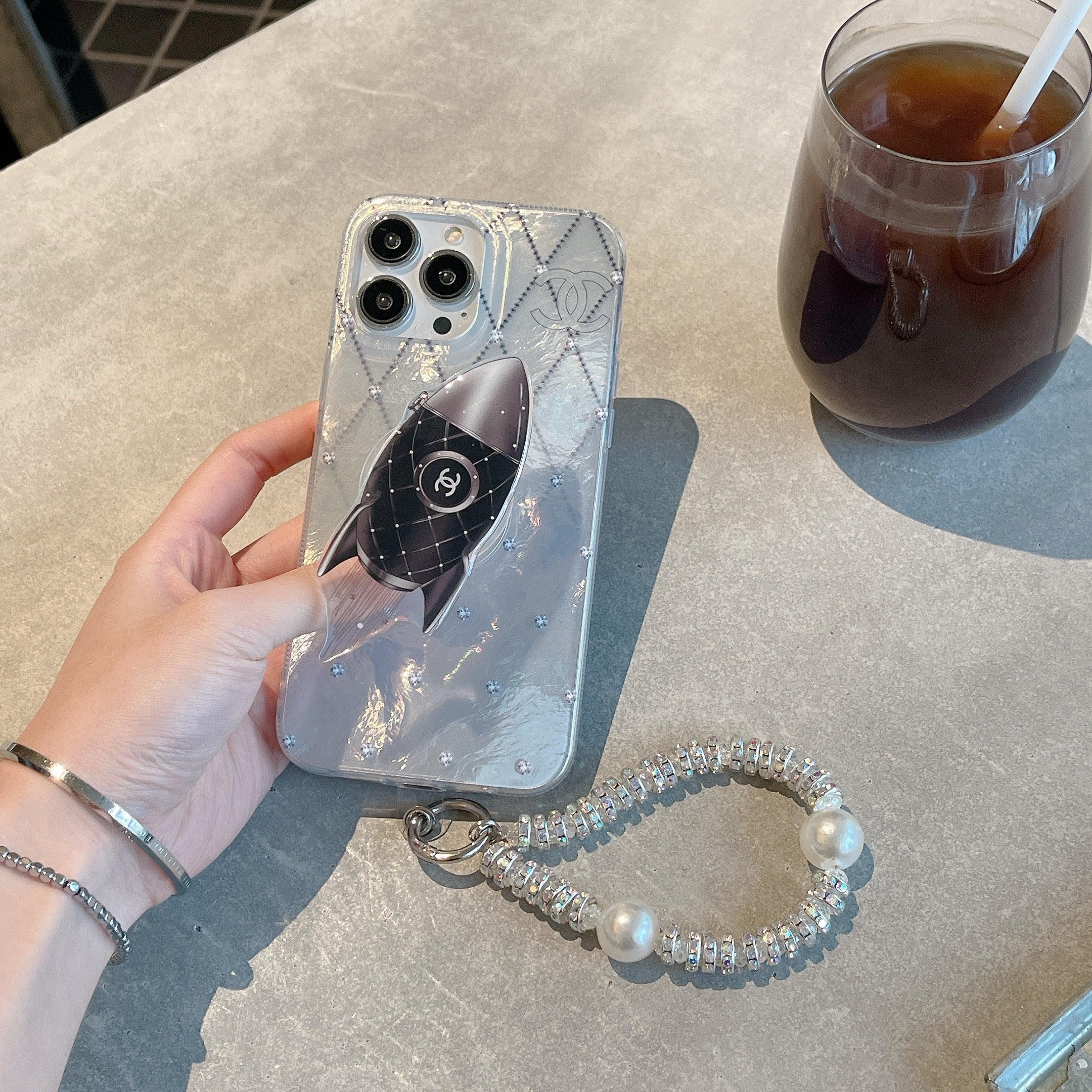Chanel iPhone 16 case-Chanel phone case with chain