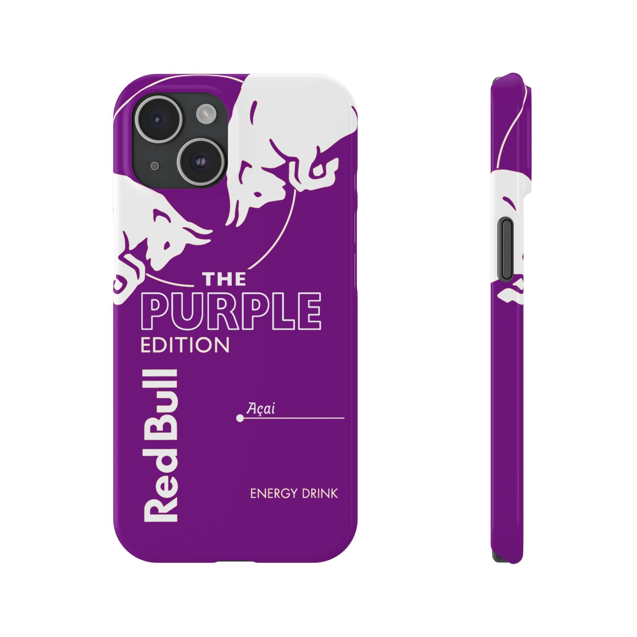 Purple Red Bull iPhone case with dual-layer military-grade protection, MagSafe compatible, trendy artwork for shockproof style - iPhone 12/13/14