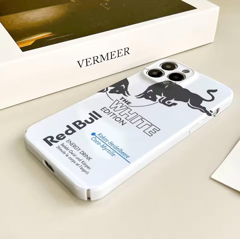 Red Bull inspired iPhone case with military-grade shockproof protection, vibrant energy drink artwork, for iPhone 12/13/14 Pro Max, stylish phone cover for fans