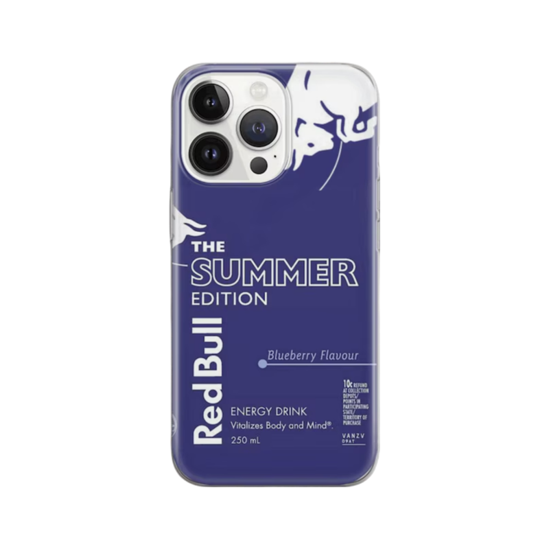 Slim Red Bull themed iPhone 13 case with precise cutouts, compatible with wireless charging and responsive buttons